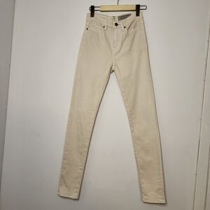 All Saints Stretch Stilt Mast Garment Dye Skinny Jeans Cream Size 26